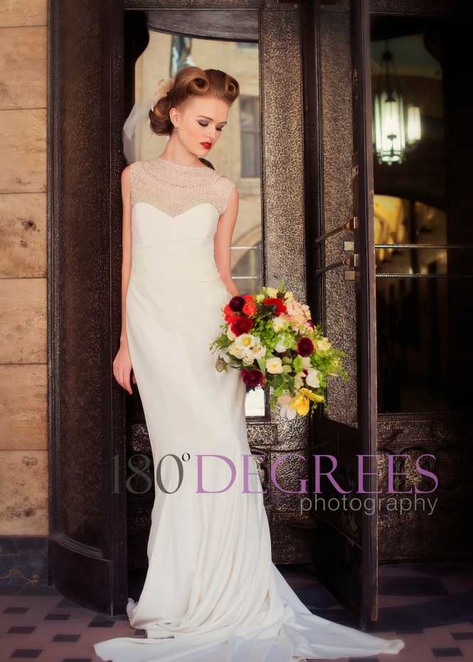 180 degrees photography 1940's Hollywood Glam Styled Wedding Shoot Downtown Denver 